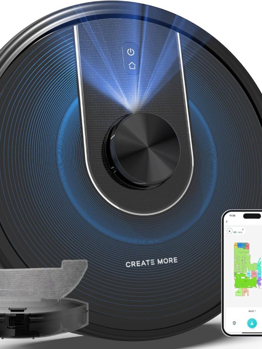 Bagotte G6 Robot Vacuum Mop Combo 6000Pa LiDAR Navigation WiFi App